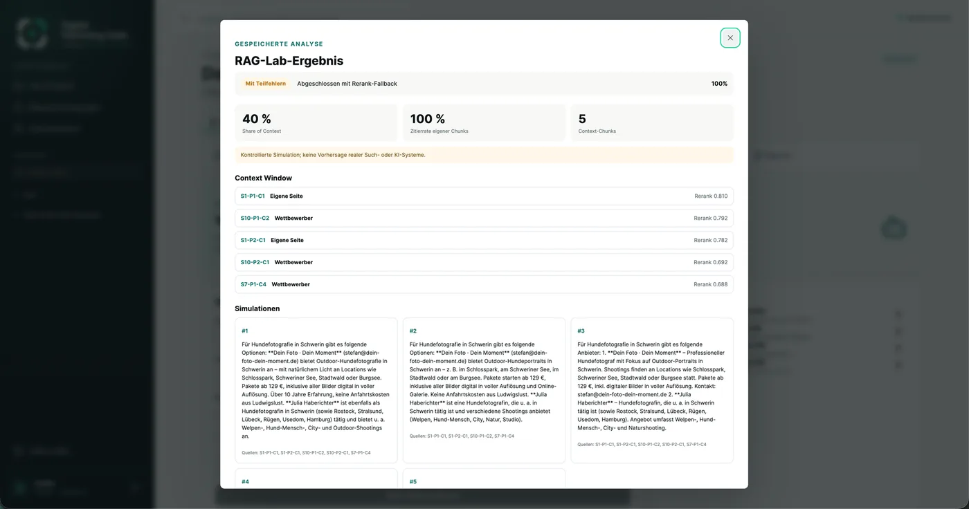 RAG Lab und KI-Sichtbarkeit im Digital Marketing OS